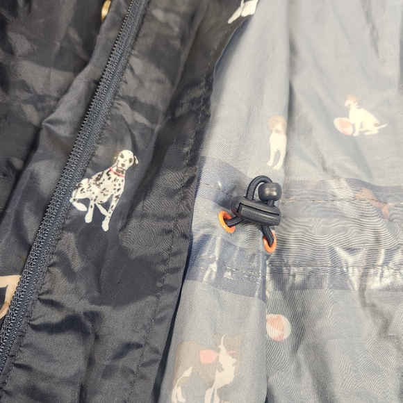 Joules Right As Rain Waterproof Jacket Women 12 AOP Dog Print Navy Coat Packable - Picture 9 of 12